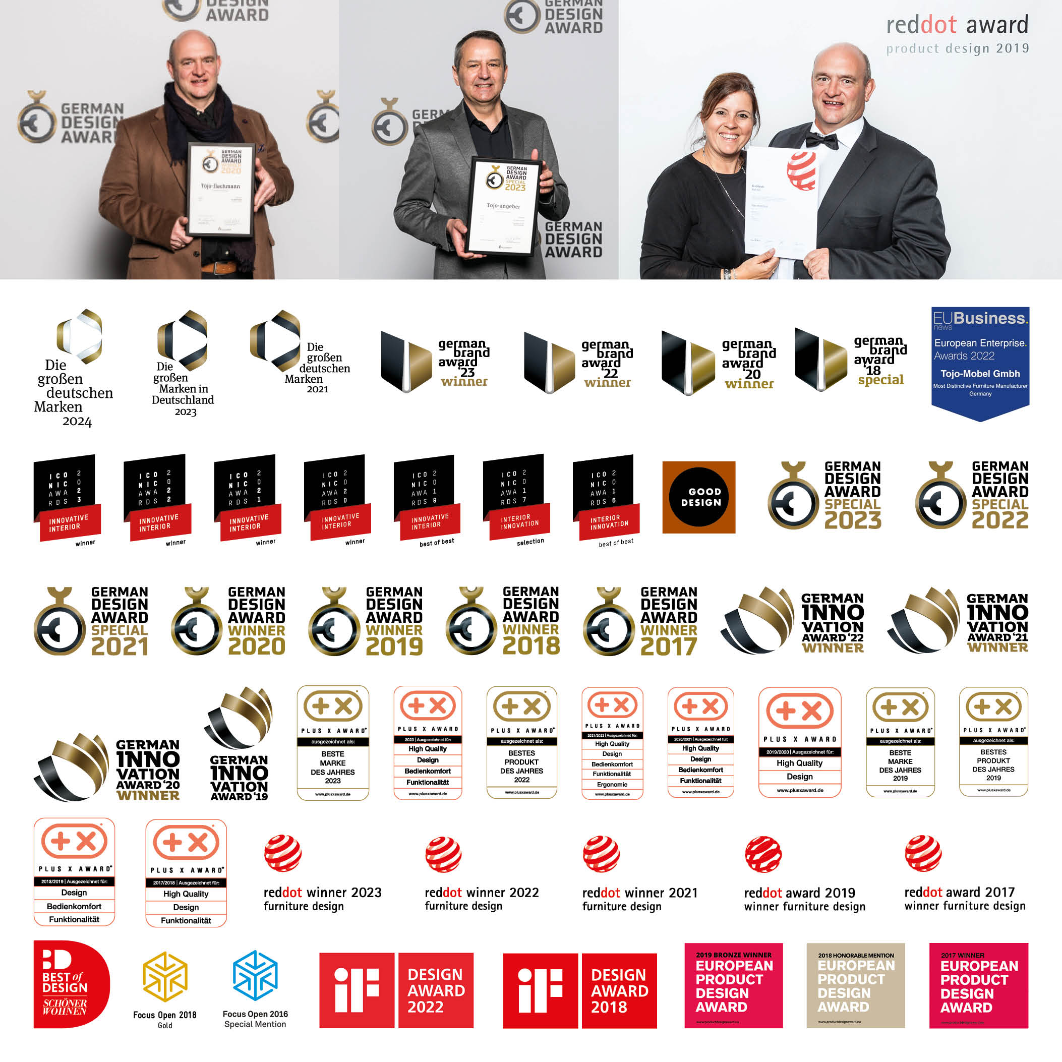 Tojo Awards - Auszeichnungen Tojo Möbel GmbH